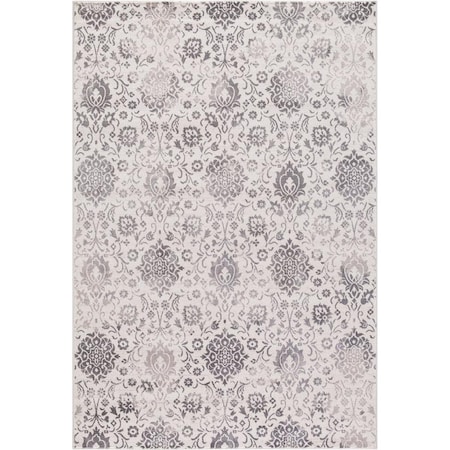 Perfectpillows 7 ft. 10 in. x 10 ft. 6 in. Lara Soft Damask Ivory PE887469